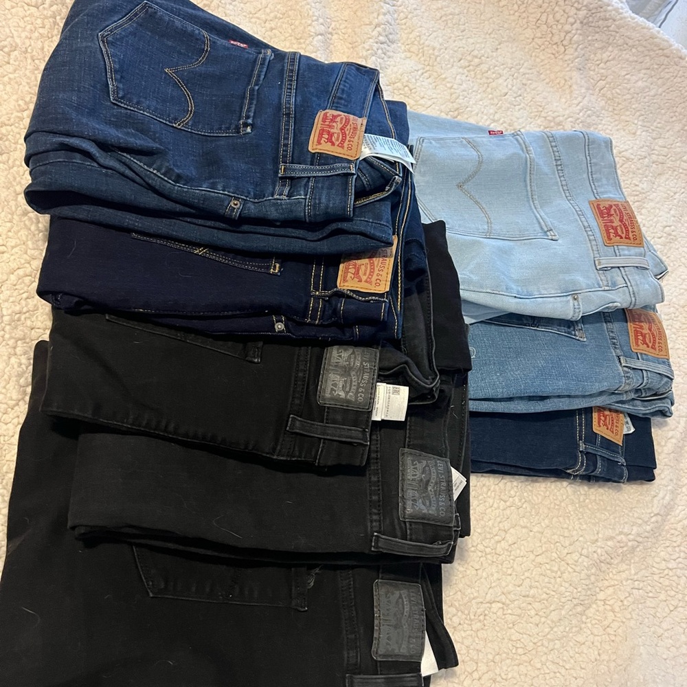 Levi's Blue and Black Denim Skinny Jeans Assortment size 16/33